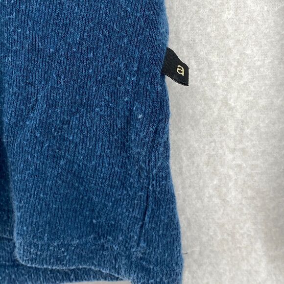 ACOTE Top Womens 1 M Lyocell Wool Ribbed Jersey Scoop Neck Long Sleeve Blue - Picture 6 of 12